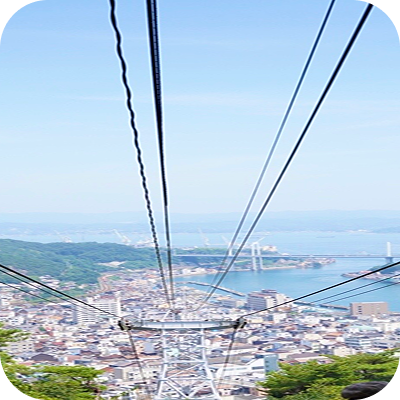 写真：ロープウェイから街を見下ろす